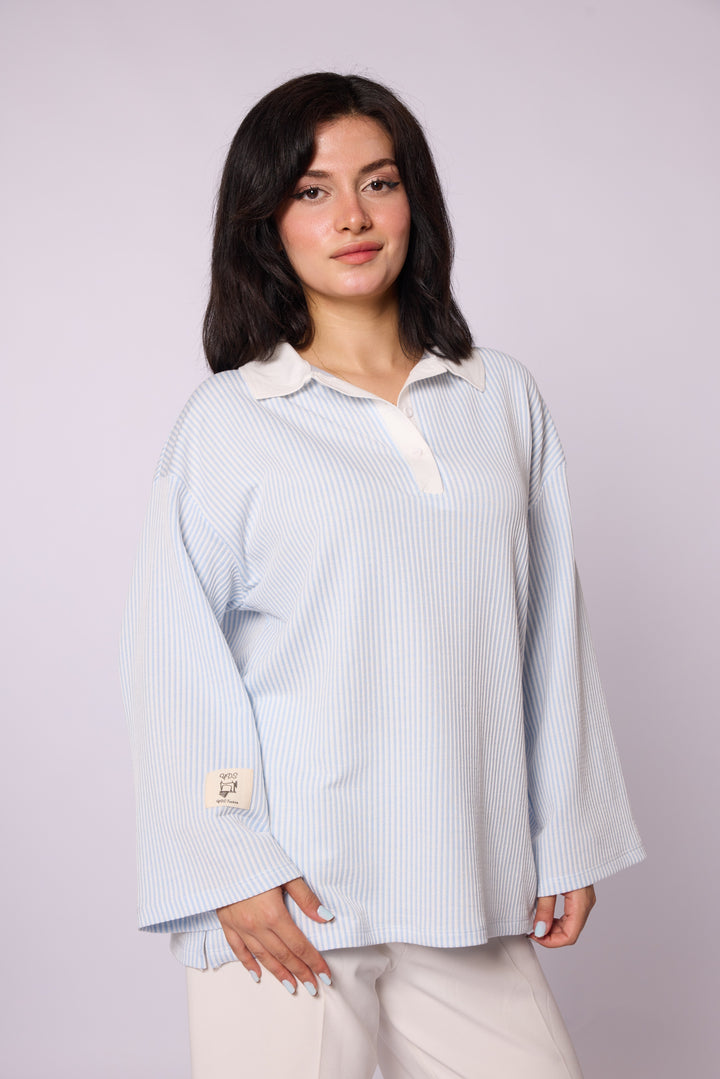 Polo Yaka Çizgili Tunik