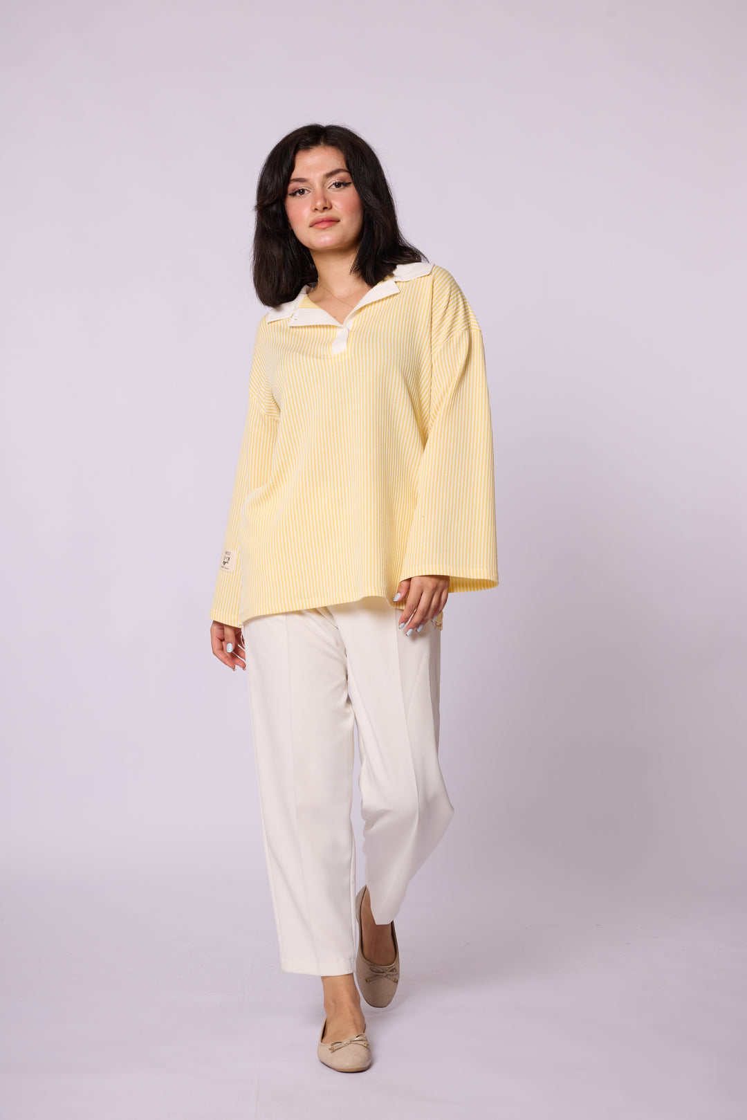 Polo Yaka Çizgili Tunik