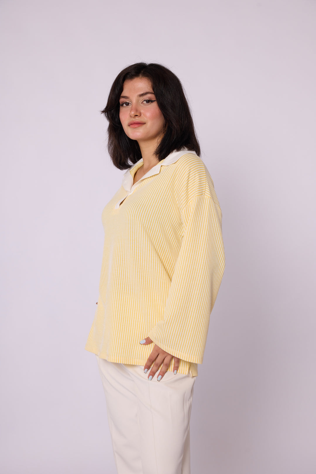 Polo Yaka Çizgili Tunik