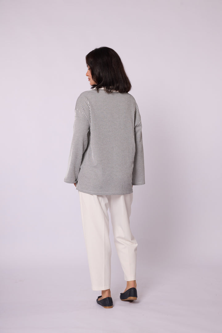 Polo Yaka Çizgili Tunik