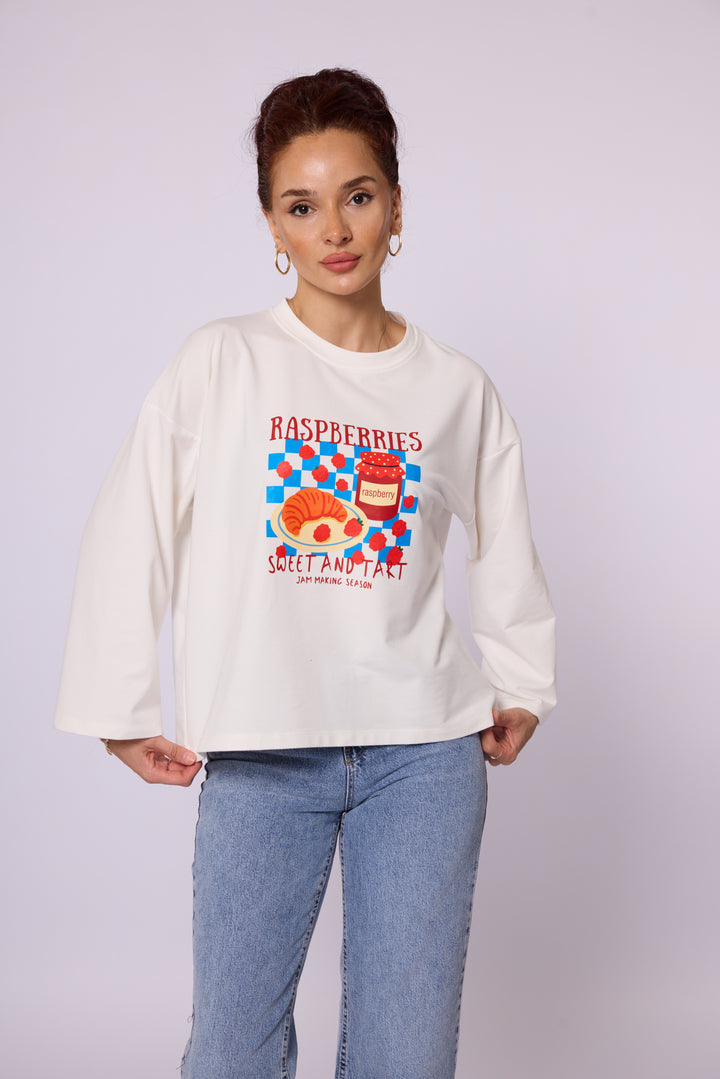 Raspberry Desenli Baskılı Tunik