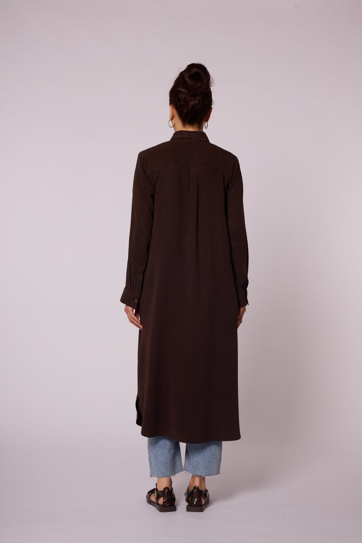 Gizli Düğmeli Uzun Tencel Tunik
