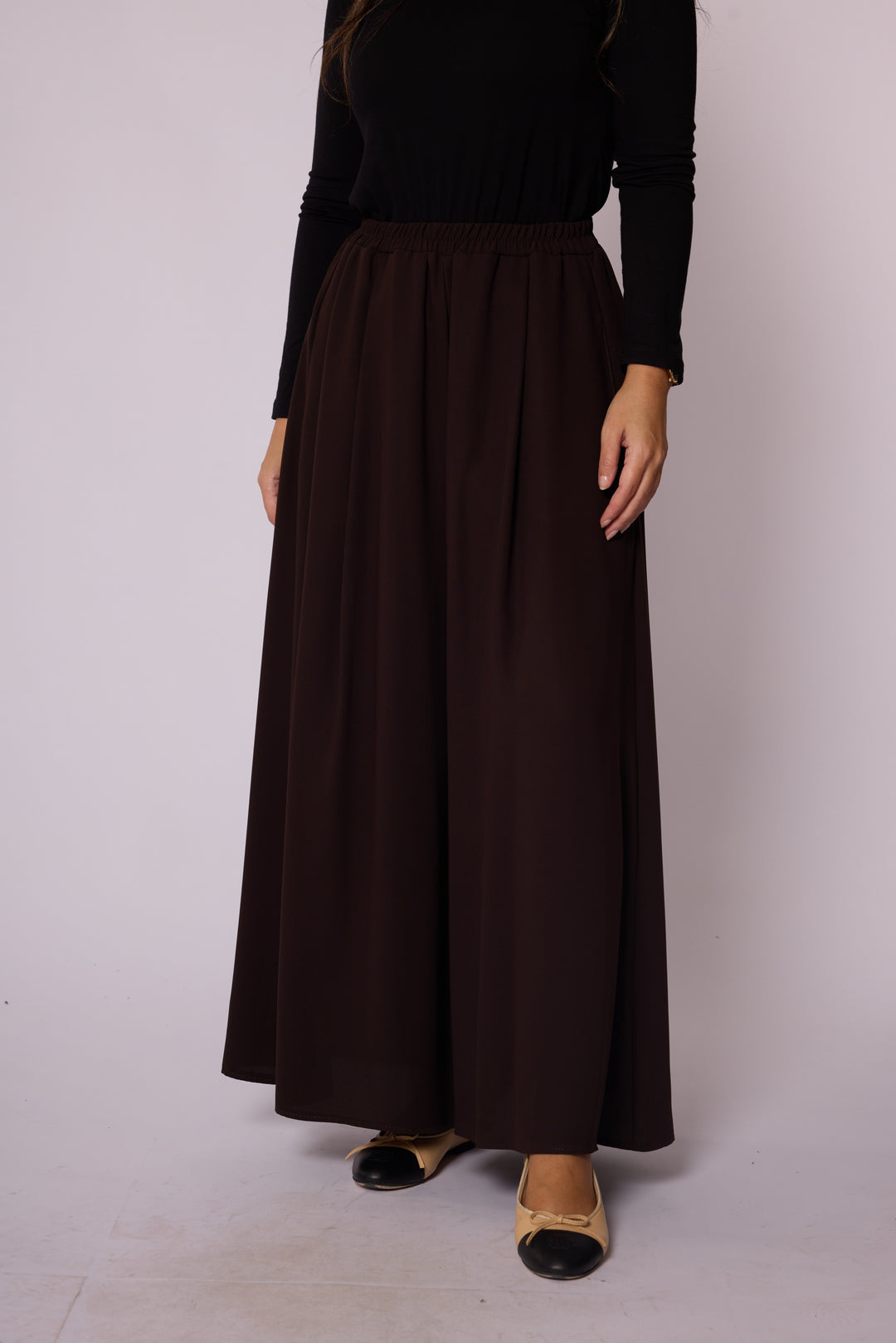 Rahat Kesim Beli Lastikli Geniş Paça Pantolon Abacı Giyim