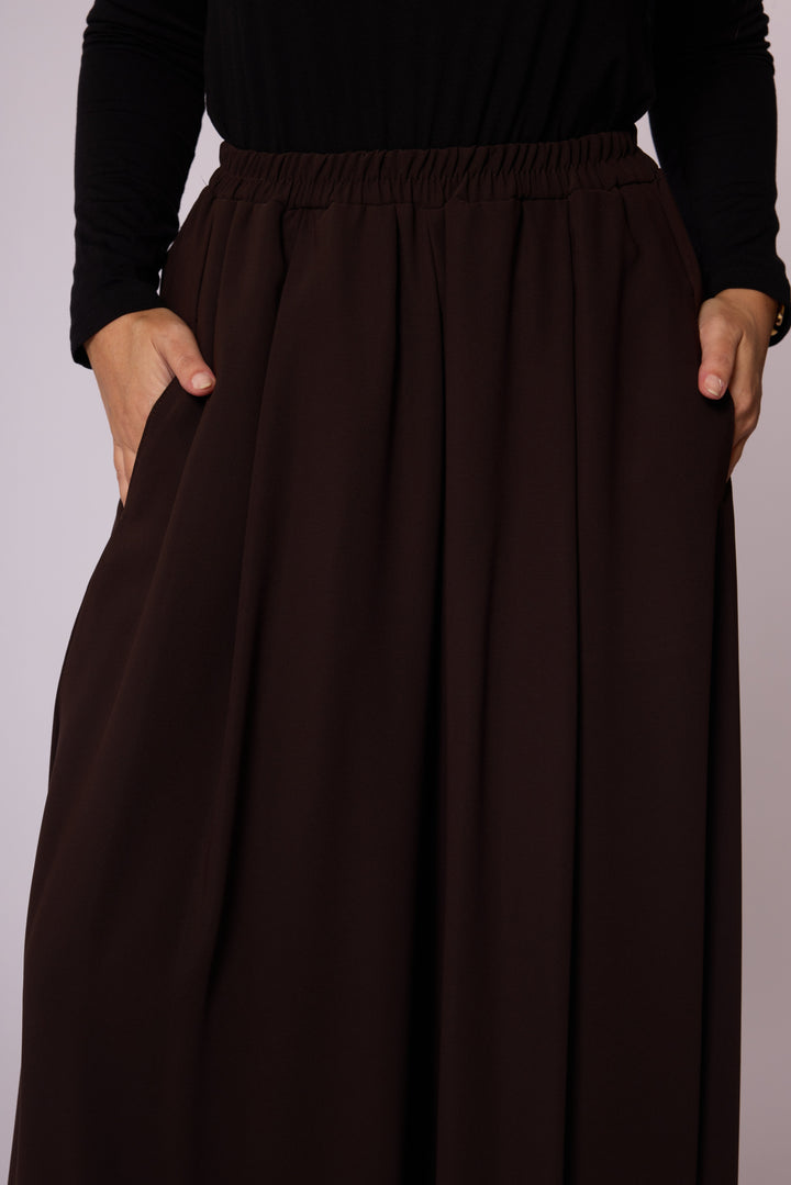 Rahat Kesim Beli Lastikli Geniş Paça Pantolon Abacı Giyim