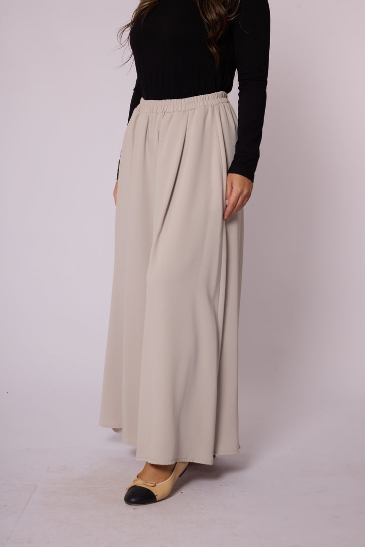 Rahat Kesim Beli Lastikli Geniş Paça Pantolon Abacı Giyim