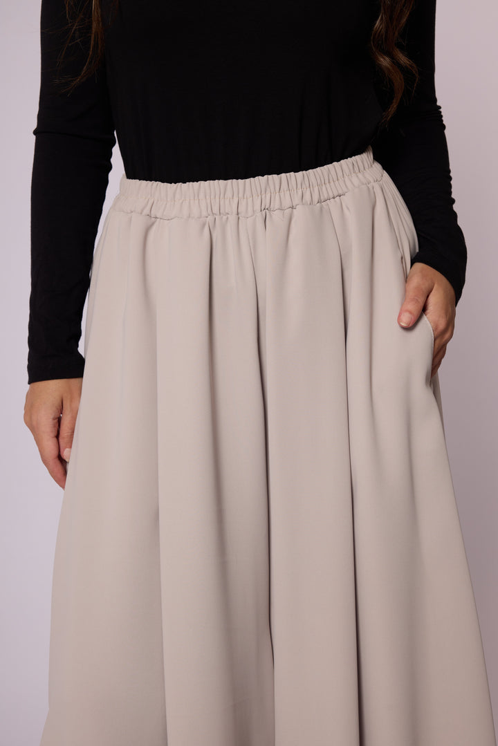 Rahat Kesim Beli Lastikli Geniş Paça Pantolon Abacı Giyim