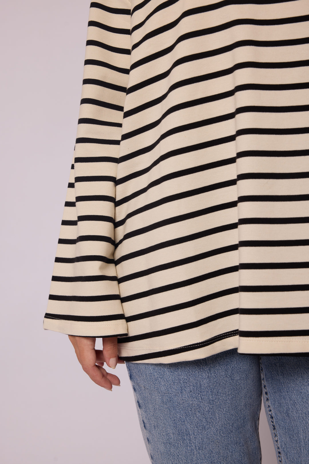 Çizgili Oversize Kesim Geniş Kollu Tunik Abacı Giyim
