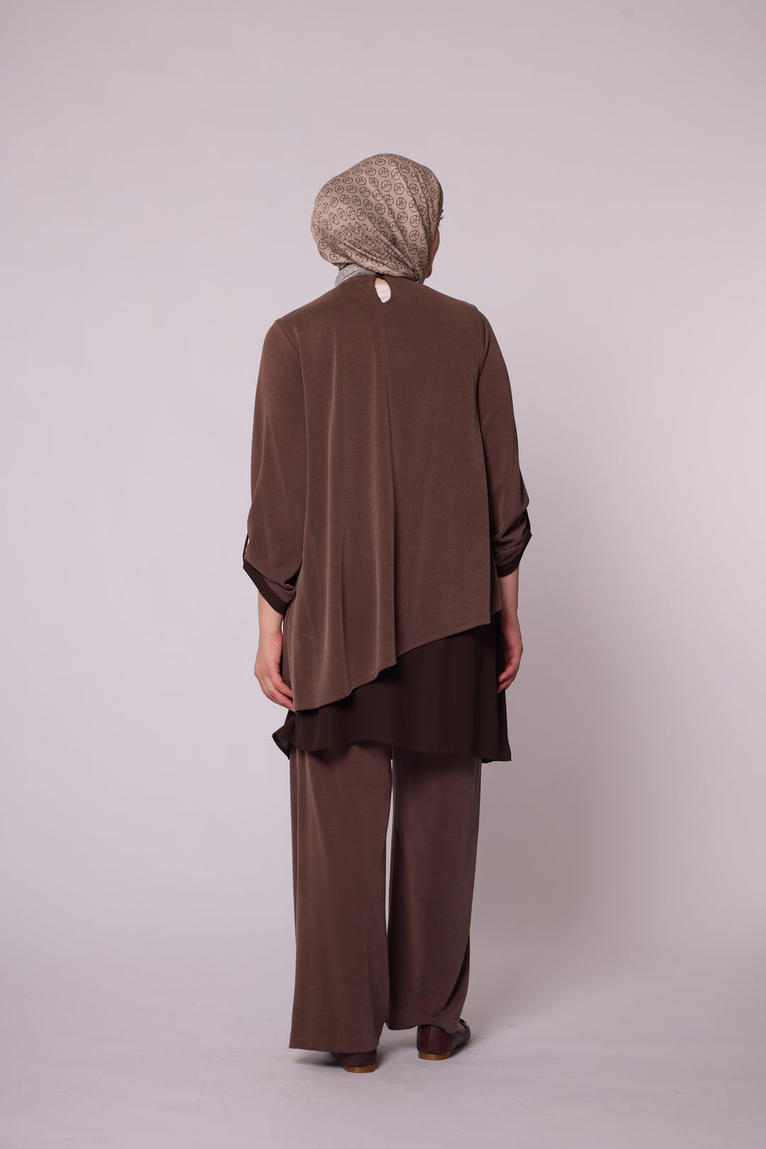 Asimetrik Katmanlı Tunik ve Bol Paça Pantolon Takımı Abacı Giyim