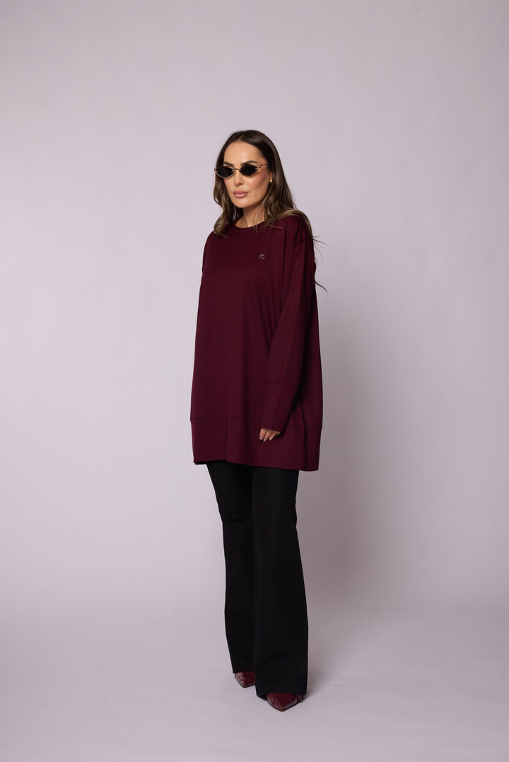 Bisiklet Yaka Oversize Rahat Kesim Tunik Abacı Giyim