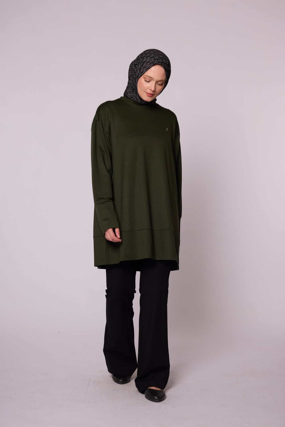 Bisiklet Yaka Oversize Rahat Kesim Tunik Abacı Giyim