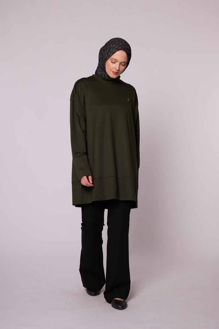 Bisiklet Yaka Oversize Rahat Kesim Tunik Abacı Giyim