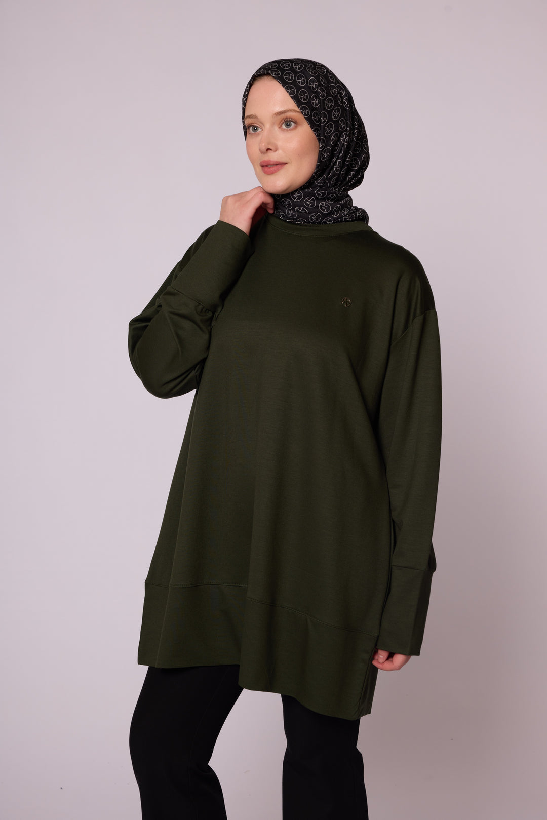 Bisiklet Yaka Oversize Rahat Kesim Tunik Abacı Giyim