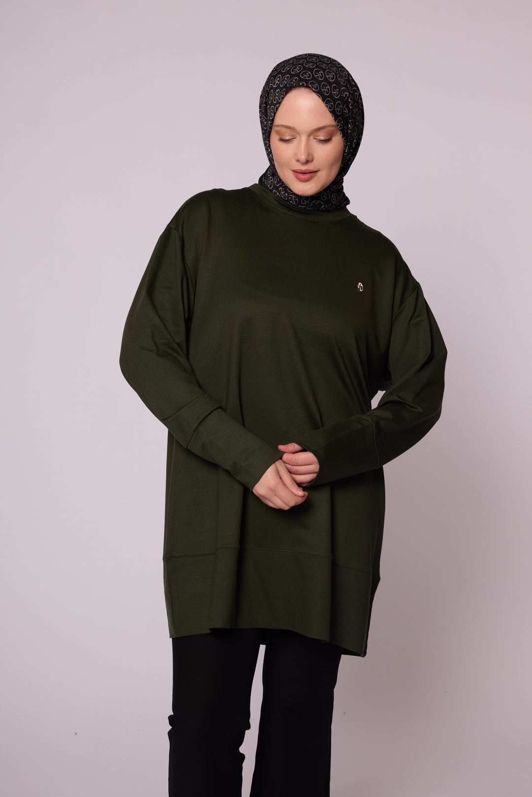 Bisiklet Yaka Oversize Rahat Kesim Tunik Abacı Giyim