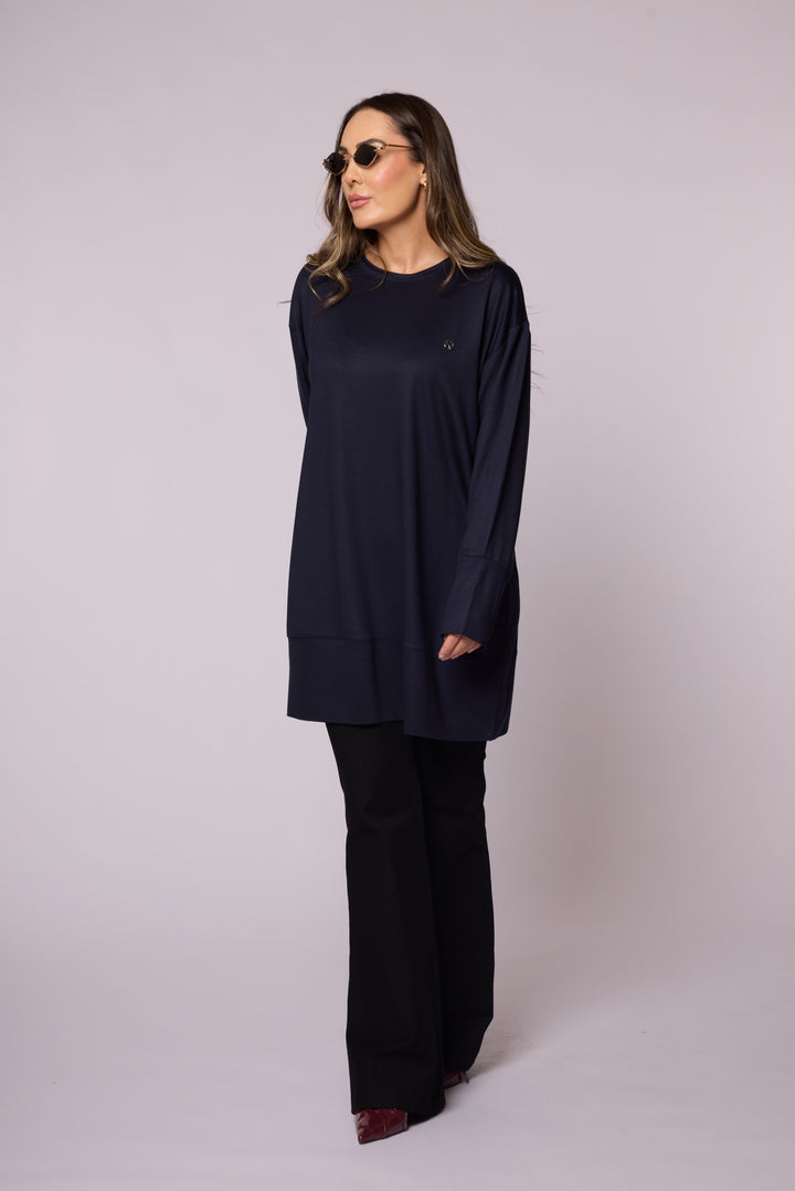Bisiklet Yaka Oversize Rahat Kesim Tunik Abacı Giyim