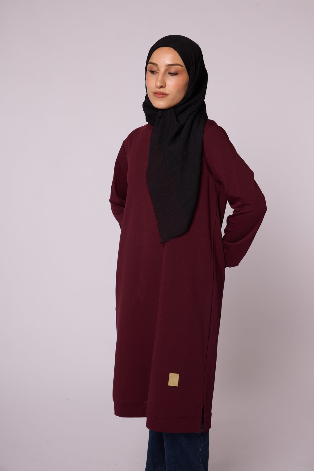 Minimal Tasarımlı Uzun Rahat Kesim Tunik Abacı Giyim
