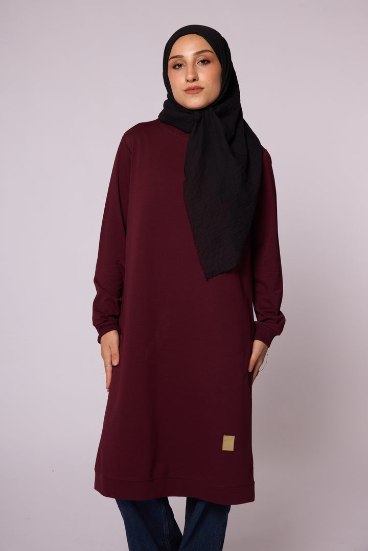 Minimal Tasarımlı Uzun Rahat Kesim Tunik Abacı Giyim
