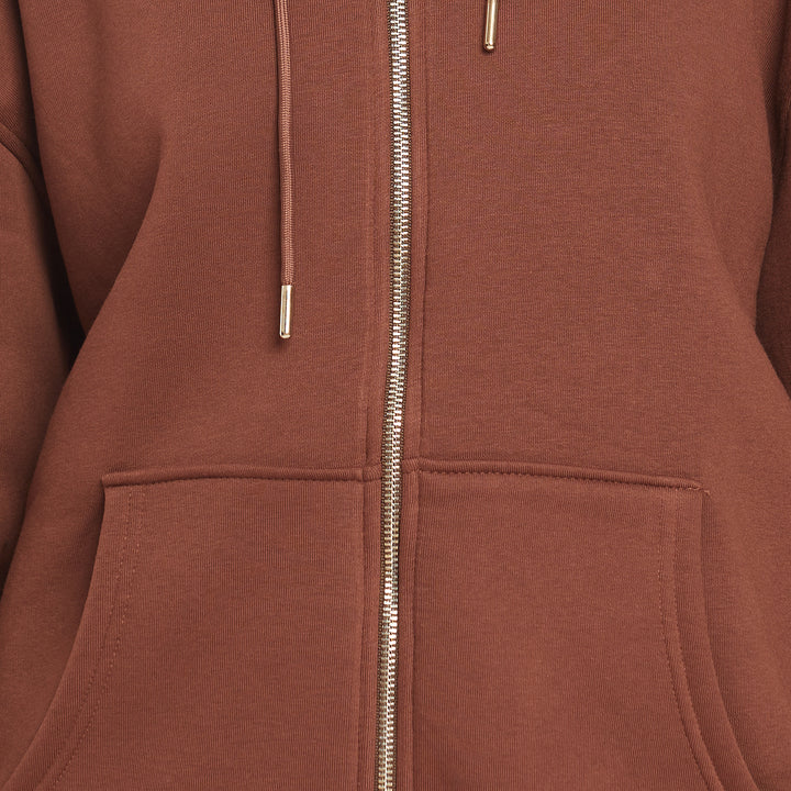 Fermuarlı Kapüşonlu Cep Detaylı Sweatshirt
