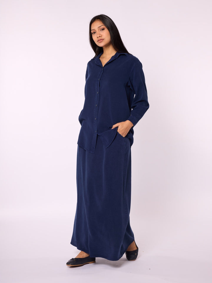 Tencel Kumaş Polo Yaka Tunik Gömlek
