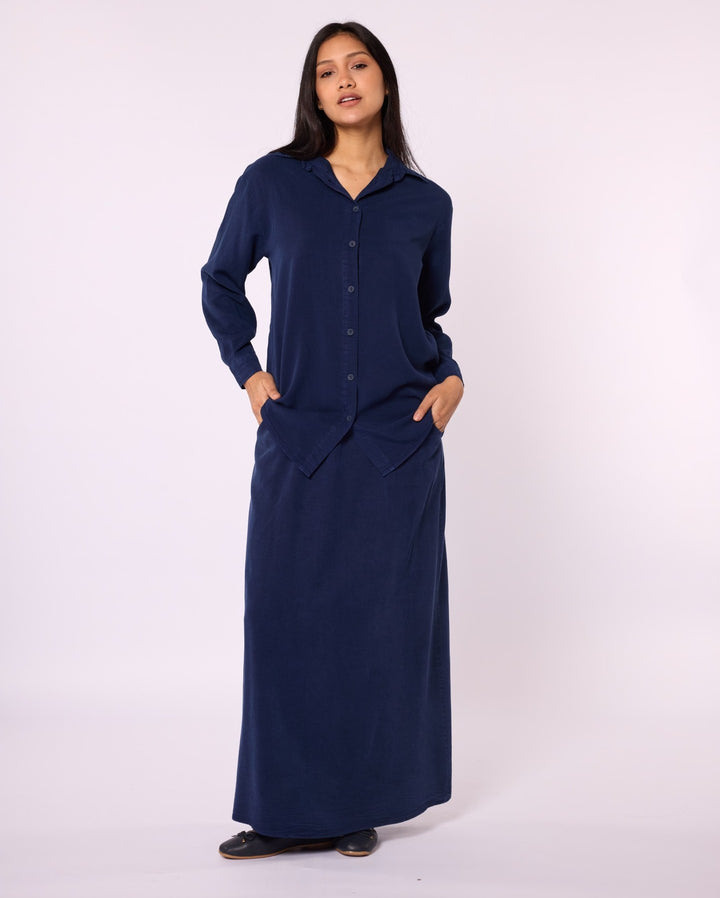 Tencel Kumaş Polo Yaka Tunik Gömlek