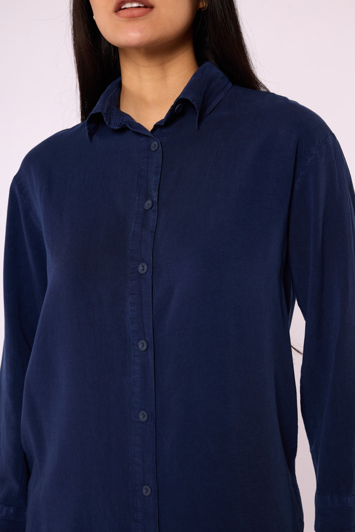 Tencel Kumaş Polo Yaka Tunik Gömlek