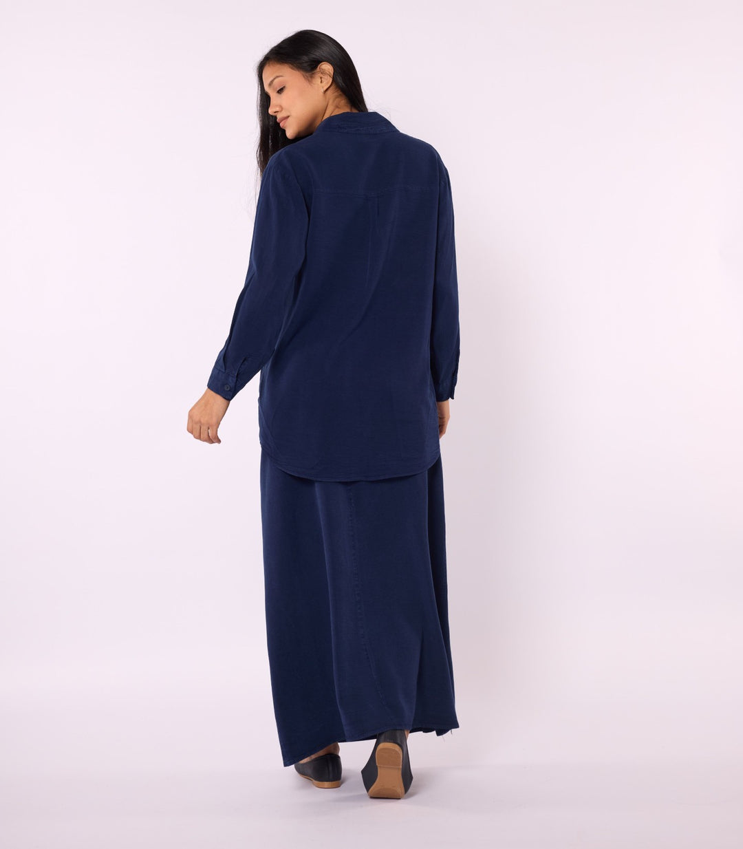 Tencel Kumaş Polo Yaka Tunik Gömlek