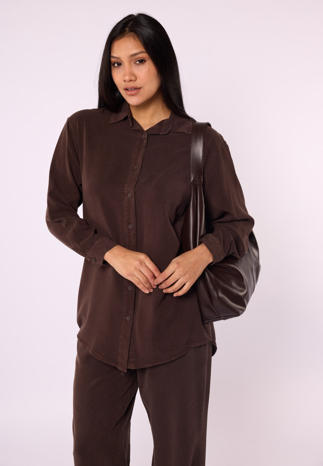 Tencel Kumaş Polo Yaka Tunik Gömlek