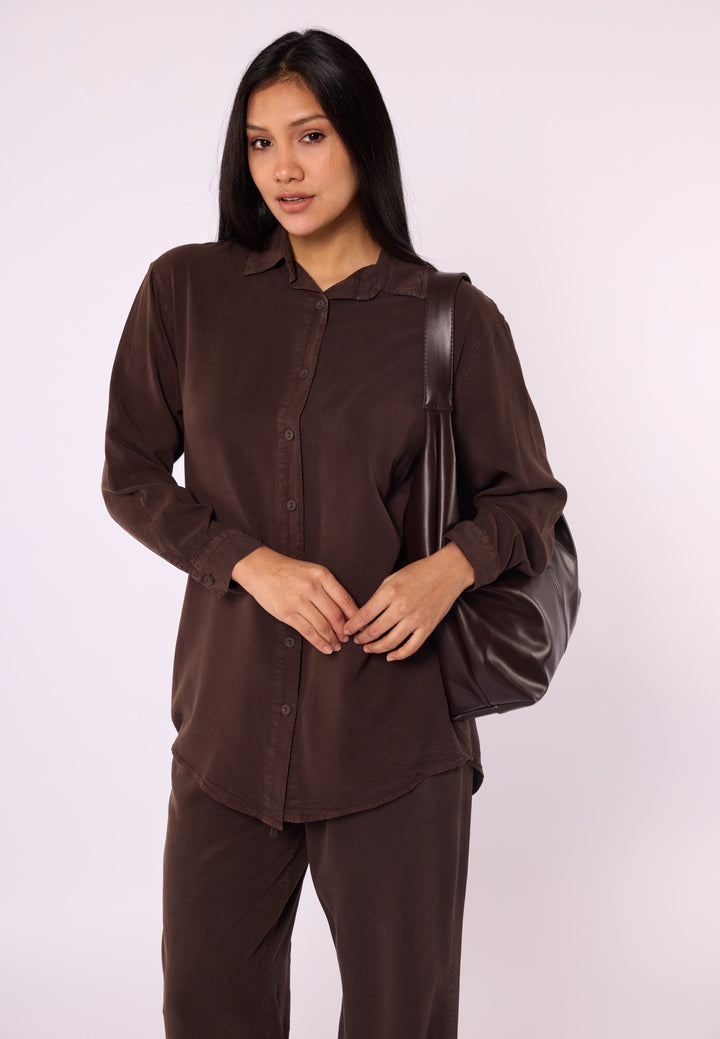 Tencel Kumaş Polo Yaka Tunik Gömlek