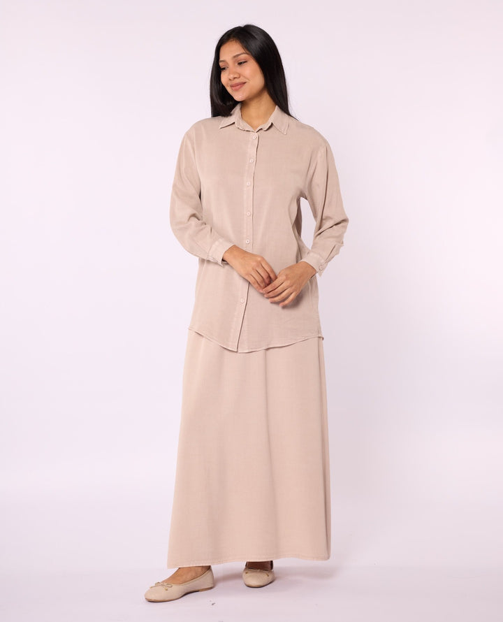 Tencel Kumaş Polo Yaka Tunik Gömlek