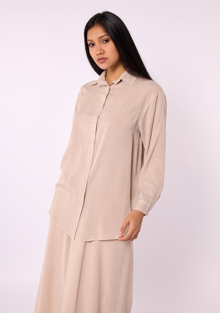 Tencel Kumaş Polo Yaka Tunik Gömlek