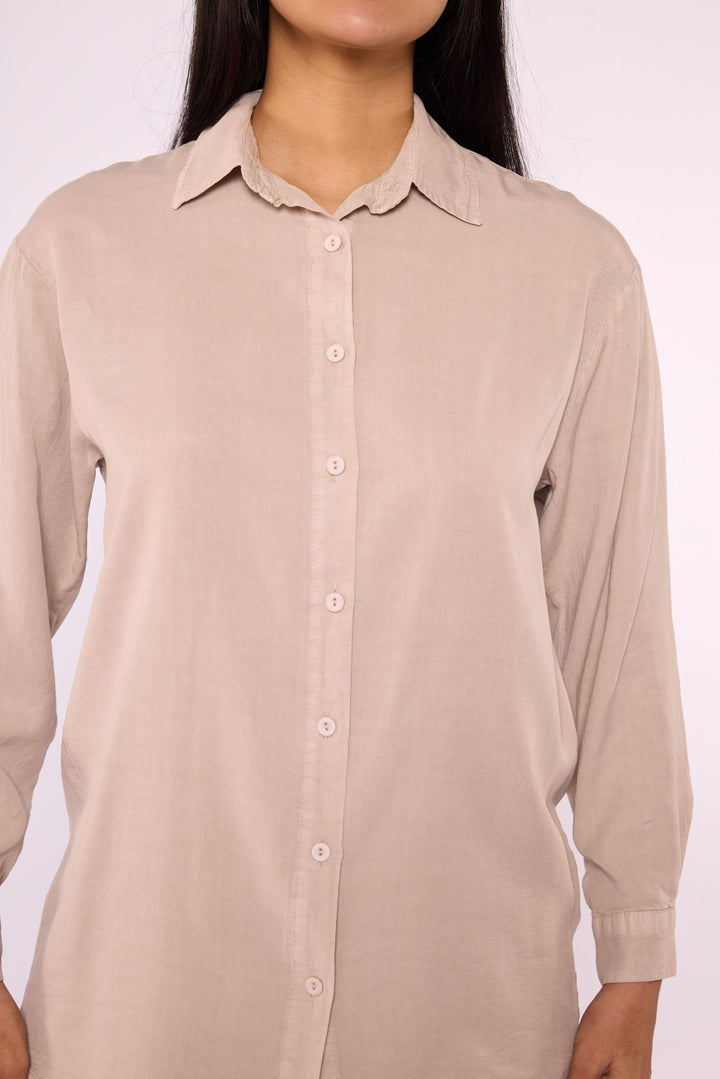 Tencel Kumaş Polo Yaka Tunik Gömlek