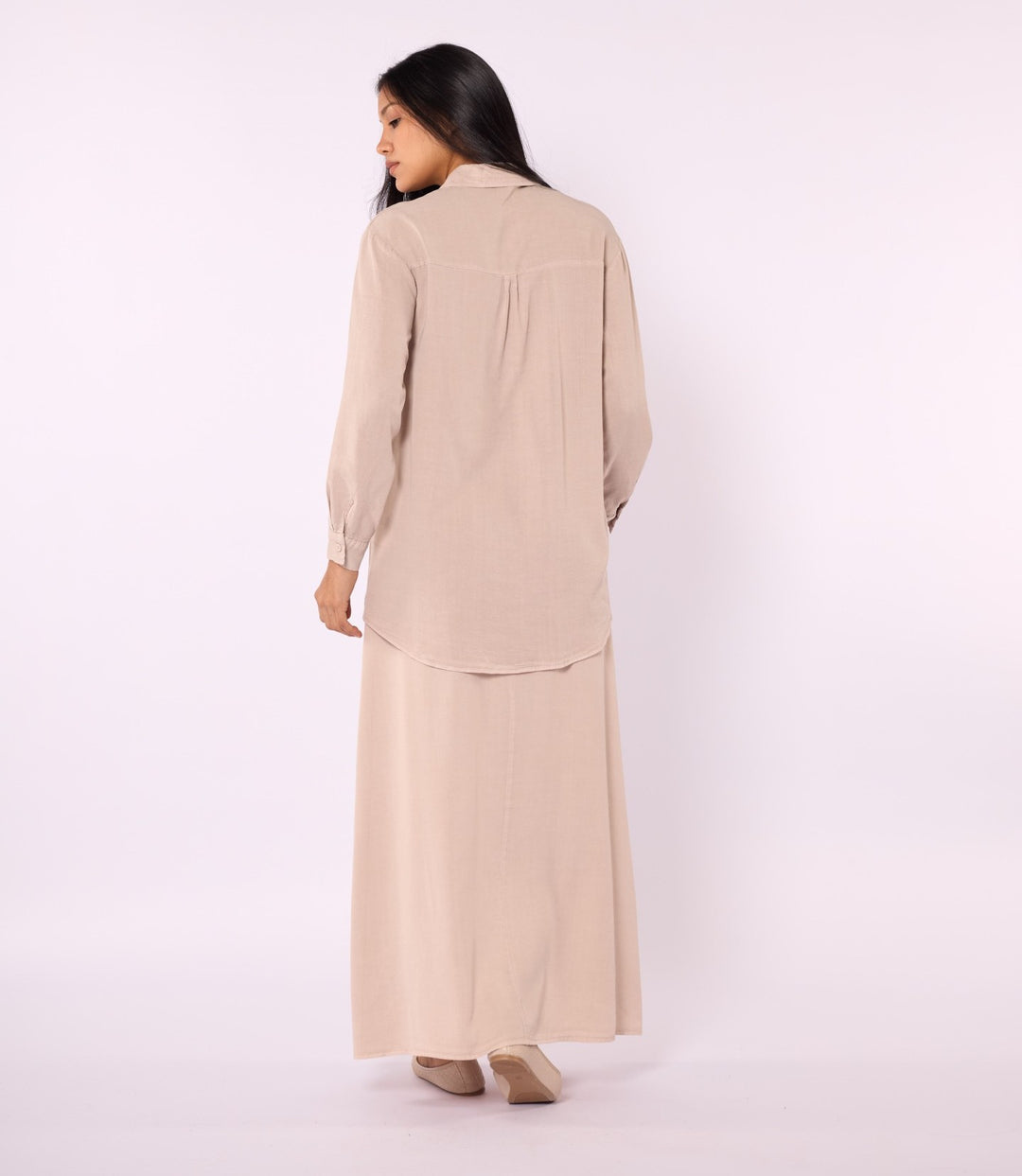Tencel Kumaş Polo Yaka Tunik Gömlek