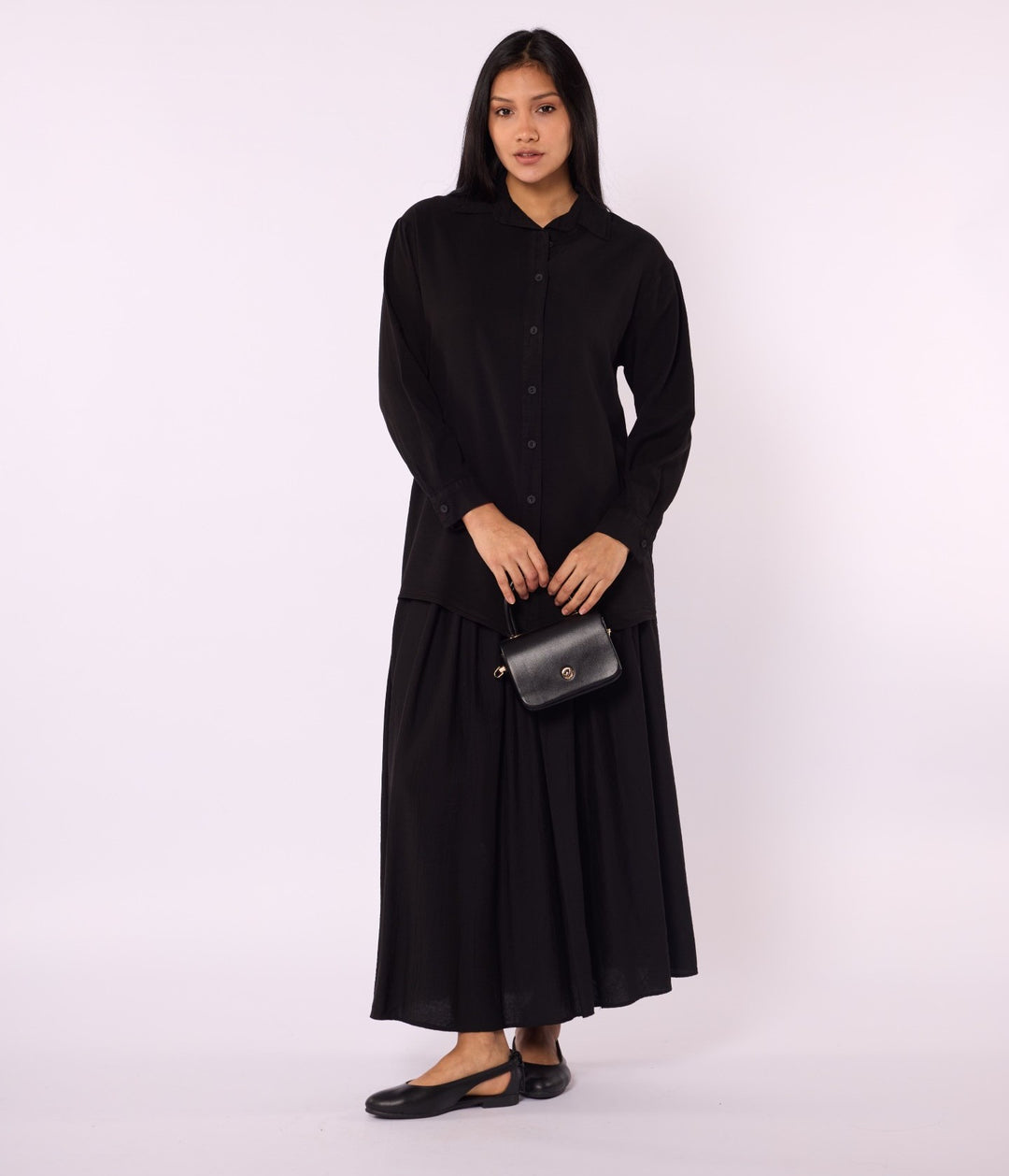 Tencel Kumaş Polo Yaka Tunik Gömlek