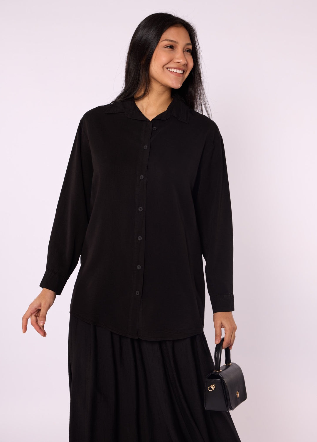 Tencel Kumaş Polo Yaka Tunik Gömlek