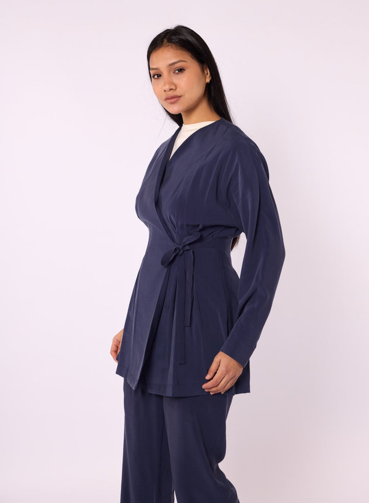 Kimono Ceketli Pantolonlu İkili Takım