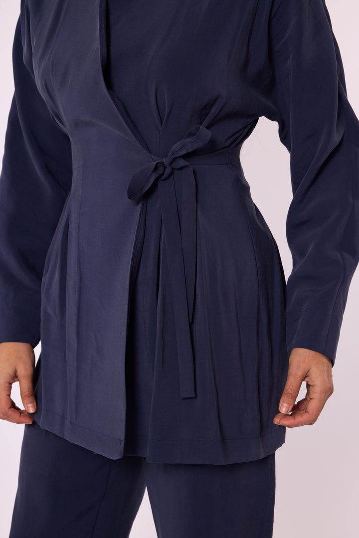 Kimono Ceketli Pantolonlu İkili Takım
