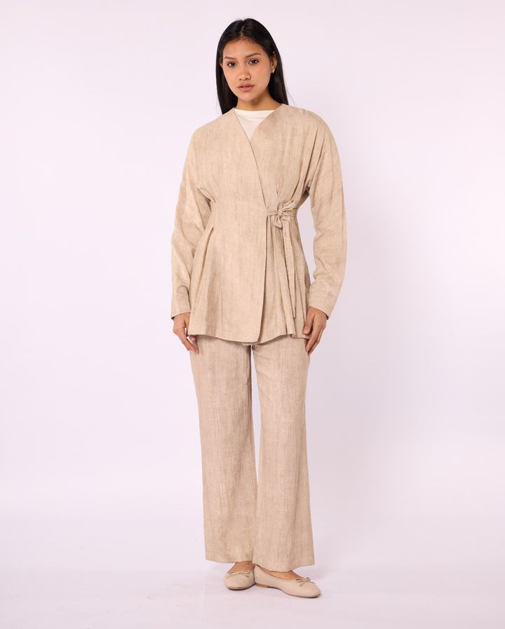 Kimono Ceketli Pantolonlu İkili Takım