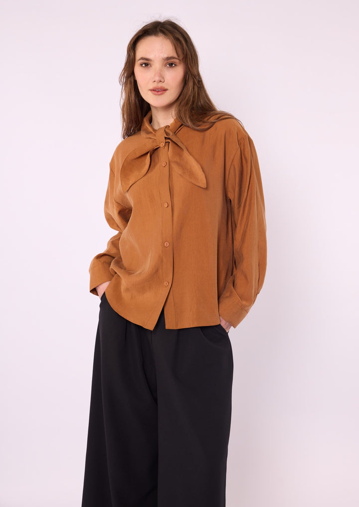 Fiyonk Detaylı Tencel Gömlek