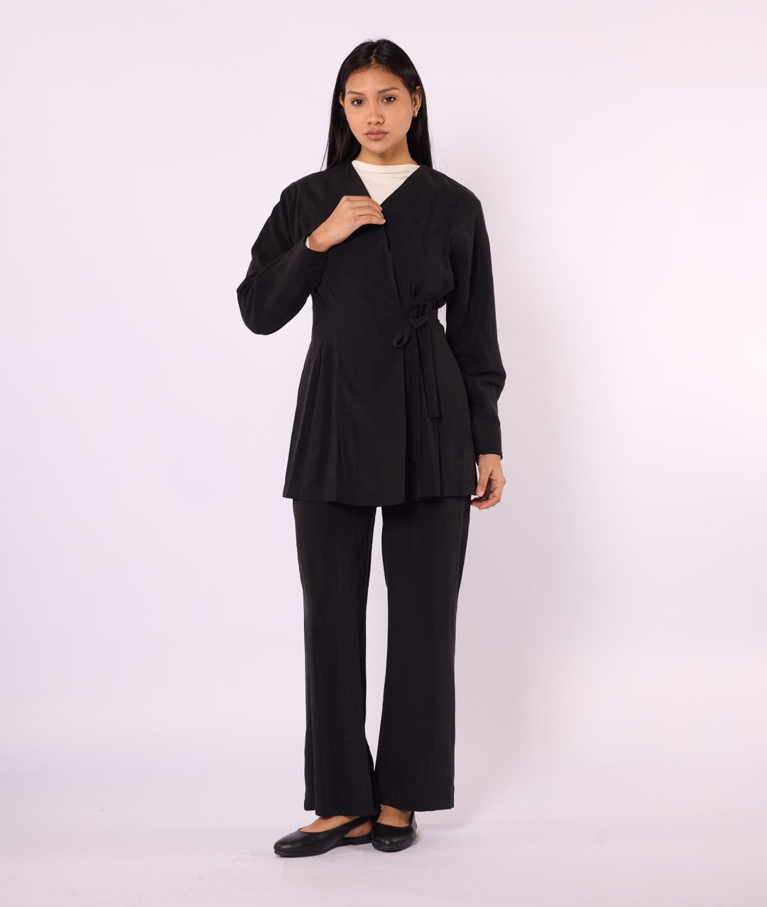 Kimono Ceketli Pantolonlu İkili Takım