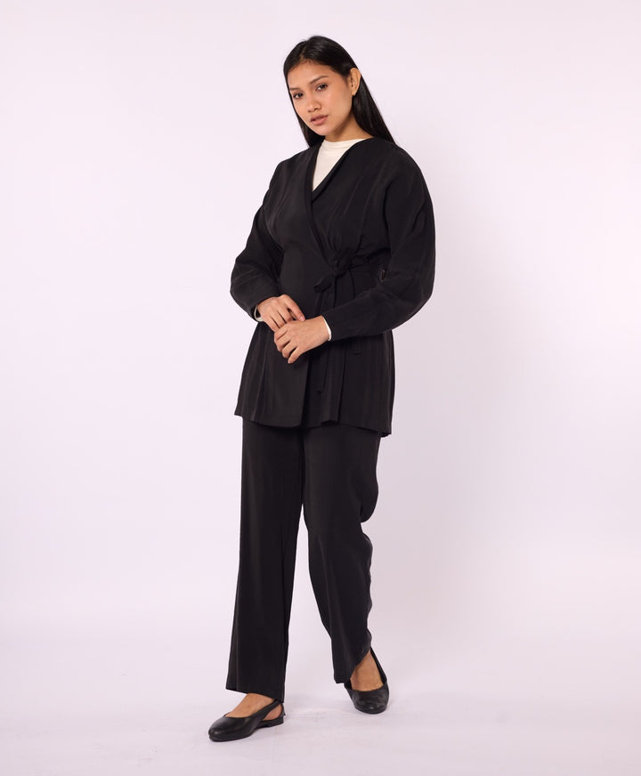 Kimono Ceketli Pantolonlu İkili Takım