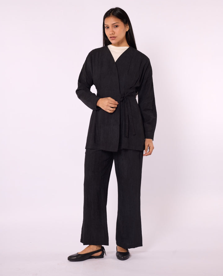 Kimono Ceketli Pantolonlu İkili Takım