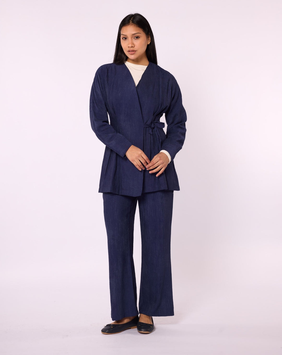 Kimono Ceketli Pantolonlu İkili Takım