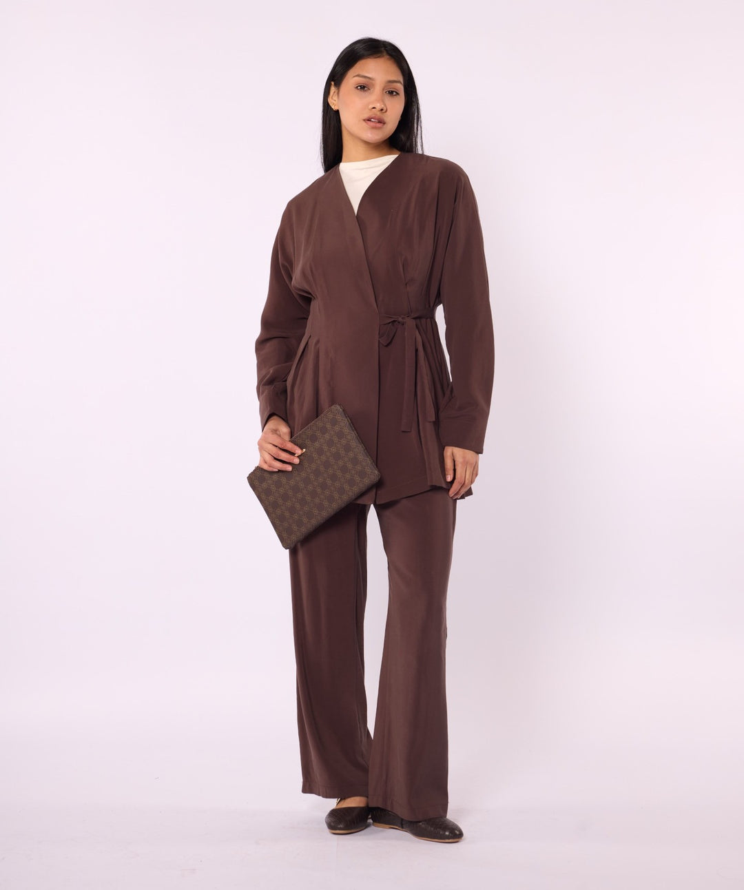 Kimono Ceketli Pantolonlu İkili Takım