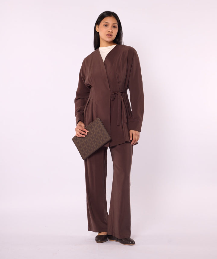 Kimono Ceketli Pantolonlu İkili Takım