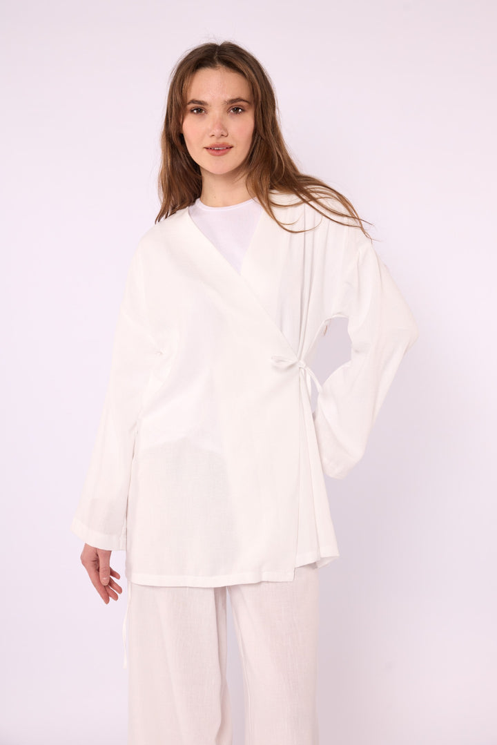 Kimono Ceketli Pantolonlu Takım