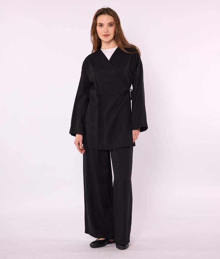 Kimono Ceketli Pantolonlu Takım