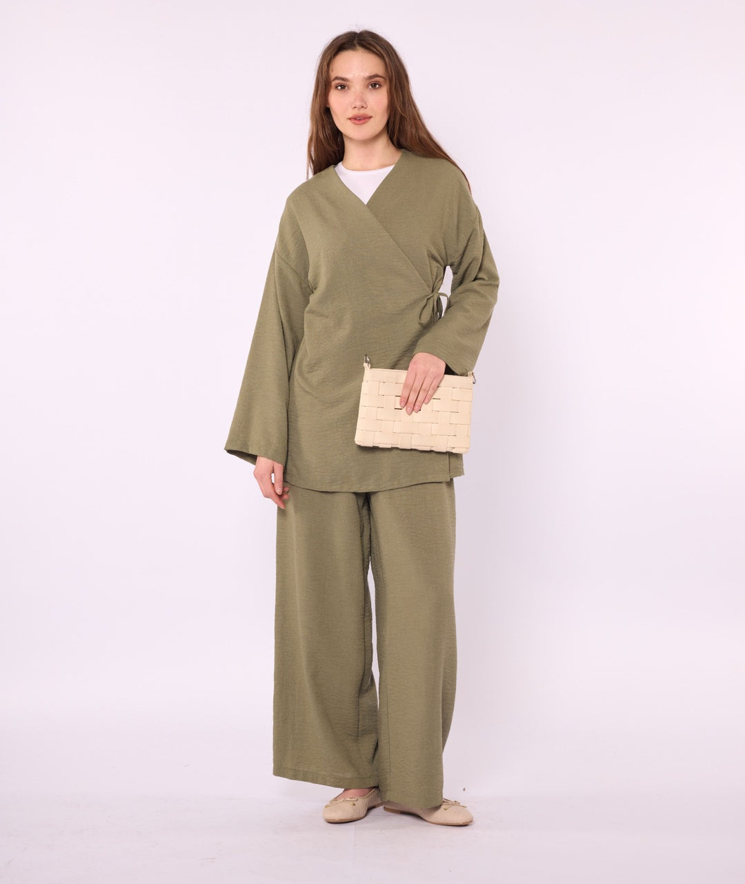 Kimono Ceketli Pantolonlu Takım