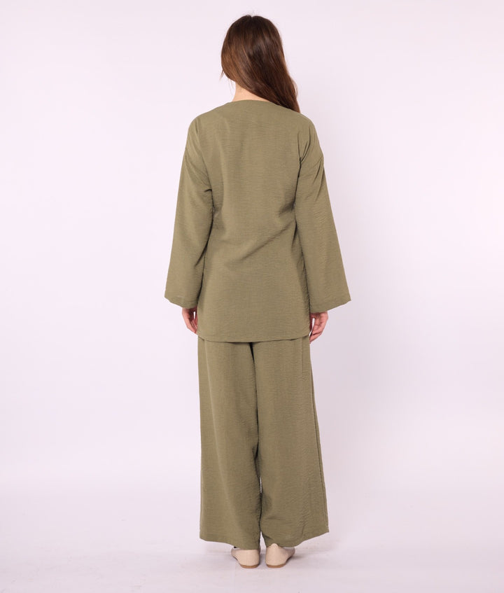 Kimono Ceketli Pantolonlu Takım