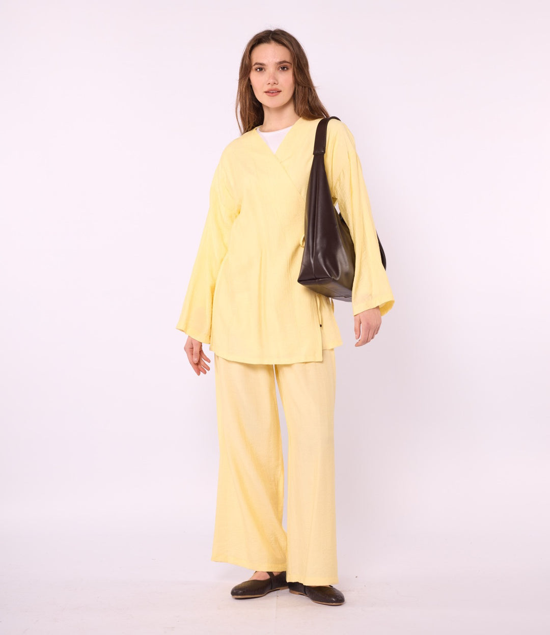 Kimono Ceketli Pantolonlu Takım