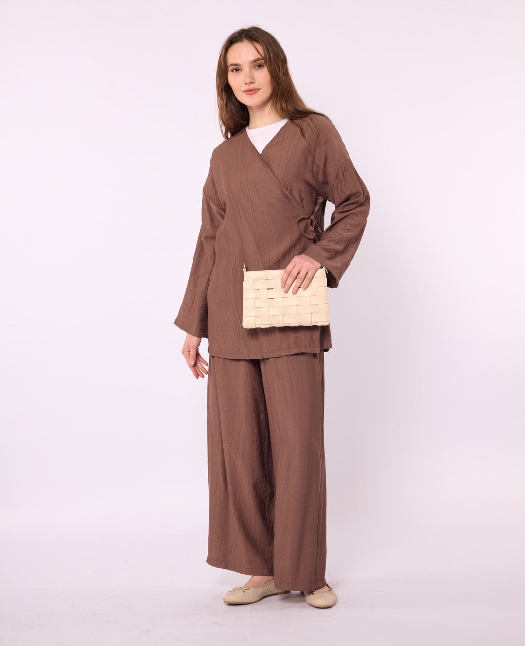 Kimono Ceketli Pantolonlu Takım