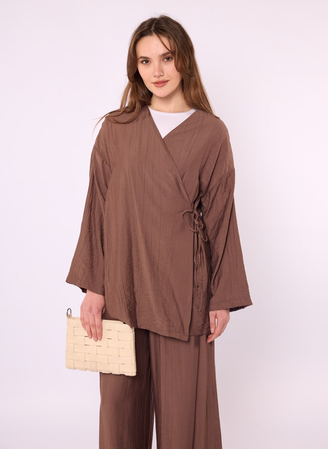 Kimono Ceketli Pantolonlu Takım
